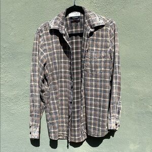 Vintage Plaid Flannel Button-Up Shirt